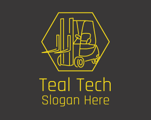 Yellow Forklift Truck logo design