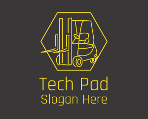 Yellow Forklift Truck logo design