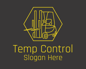 Yellow Forklift Truck logo design