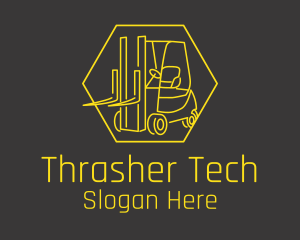 Yellow Forklift Truck logo design