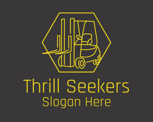 Yellow Forklift Truck logo design