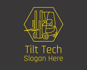 Yellow Forklift Truck logo design