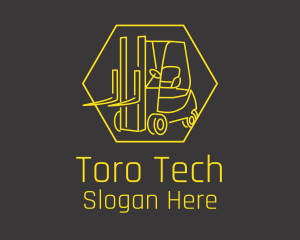 Yellow Forklift Truck logo design