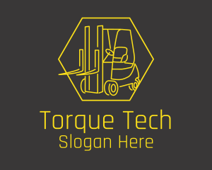 Yellow Forklift Truck logo design