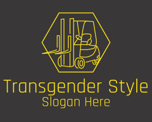 Yellow Forklift Truck logo design