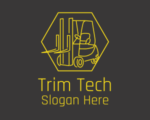 Yellow Forklift Truck logo design