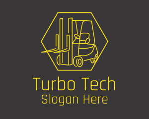 Yellow Forklift Truck logo design