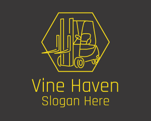 Yellow Forklift Truck logo design