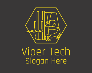 Yellow Forklift Truck logo design