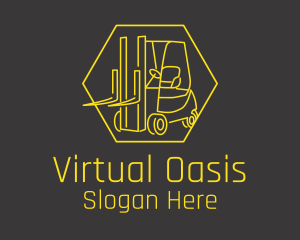 Yellow Forklift Truck logo design