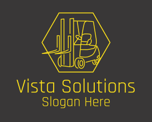 Yellow Forklift Truck logo design