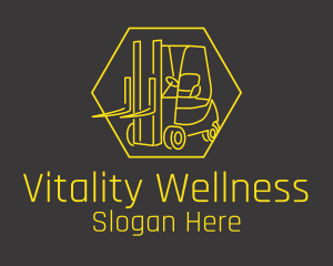 Yellow Forklift Truck logo design