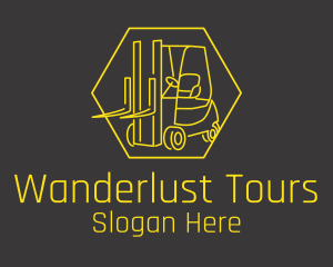 Yellow Forklift Truck logo design