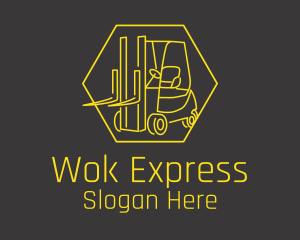 Yellow Forklift Truck logo design