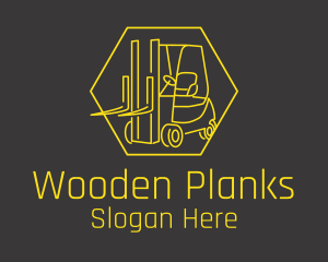 Yellow Forklift Truck logo design