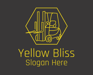 Yellow Forklift Truck logo design