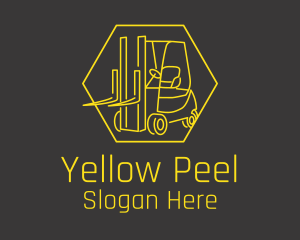 Yellow Forklift Truck logo design