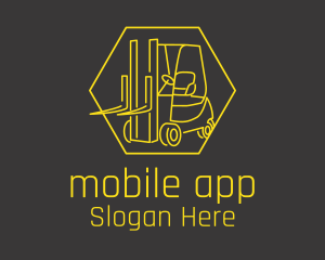Construction - Yellow Forklift Truck logo design