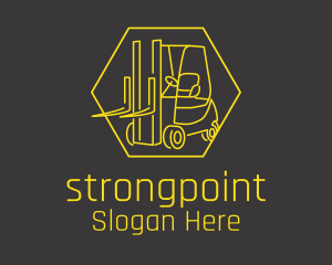 Machine - Yellow Forklift Truck logo design