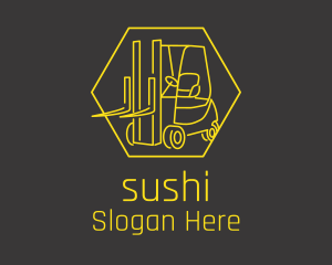 Yellow Forklift Truck logo design