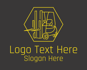 Factory - Yellow Forklift Truck logo design