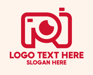 Photo Editing - Red Line Camera logo design