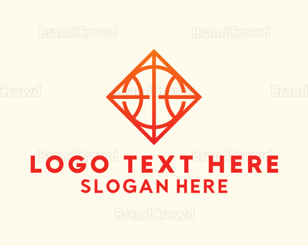 Diamond Gradient Basketball Logo