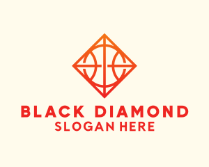 Diamond Gradient Basketball logo design