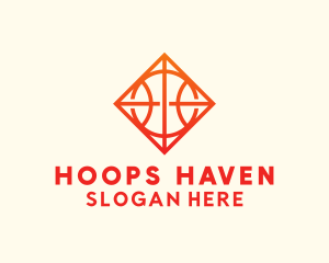 Hoops - Diamond Gradient Basketball logo design