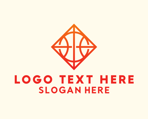 Baller - Diamond Gradient Basketball logo design