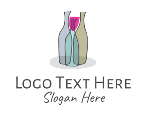 Night Club - Glass Wine Bottle logo design