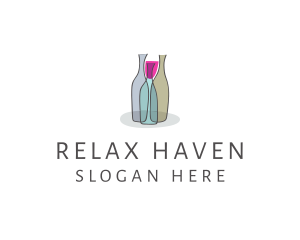 Glass Wine Bottle Logo