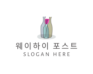 Glass Wine Bottle logo design