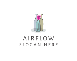 Glass Wine Bottle logo design