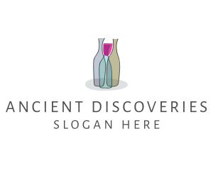 Glass Wine Bottle logo design