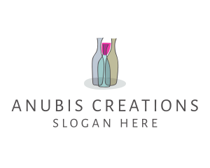 Glass Wine Bottle logo design