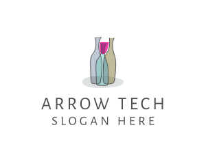 Glass Wine Bottle logo design