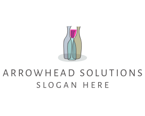 Glass Wine Bottle logo design