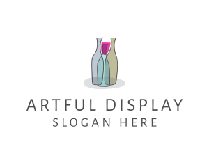 Glass Wine Bottle logo design