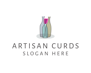 Glass Wine Bottle logo design