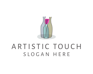 Glass Wine Bottle logo design