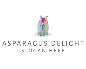 Glass Wine Bottle logo design