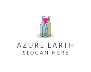 Glass Wine Bottle logo design