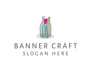 Glass Wine Bottle logo design