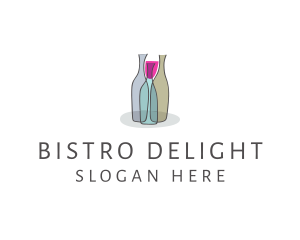 Glass Wine Bottle logo design