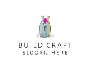 Glass Wine Bottle logo design