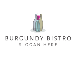 Glass Wine Bottle logo design