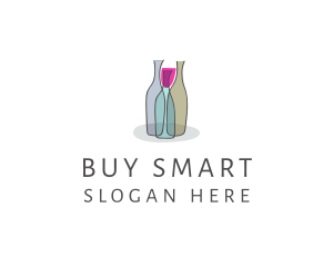 Glass Wine Bottle logo design