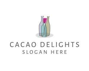 Glass Wine Bottle logo design