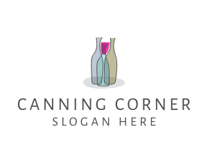 Glass Wine Bottle logo design